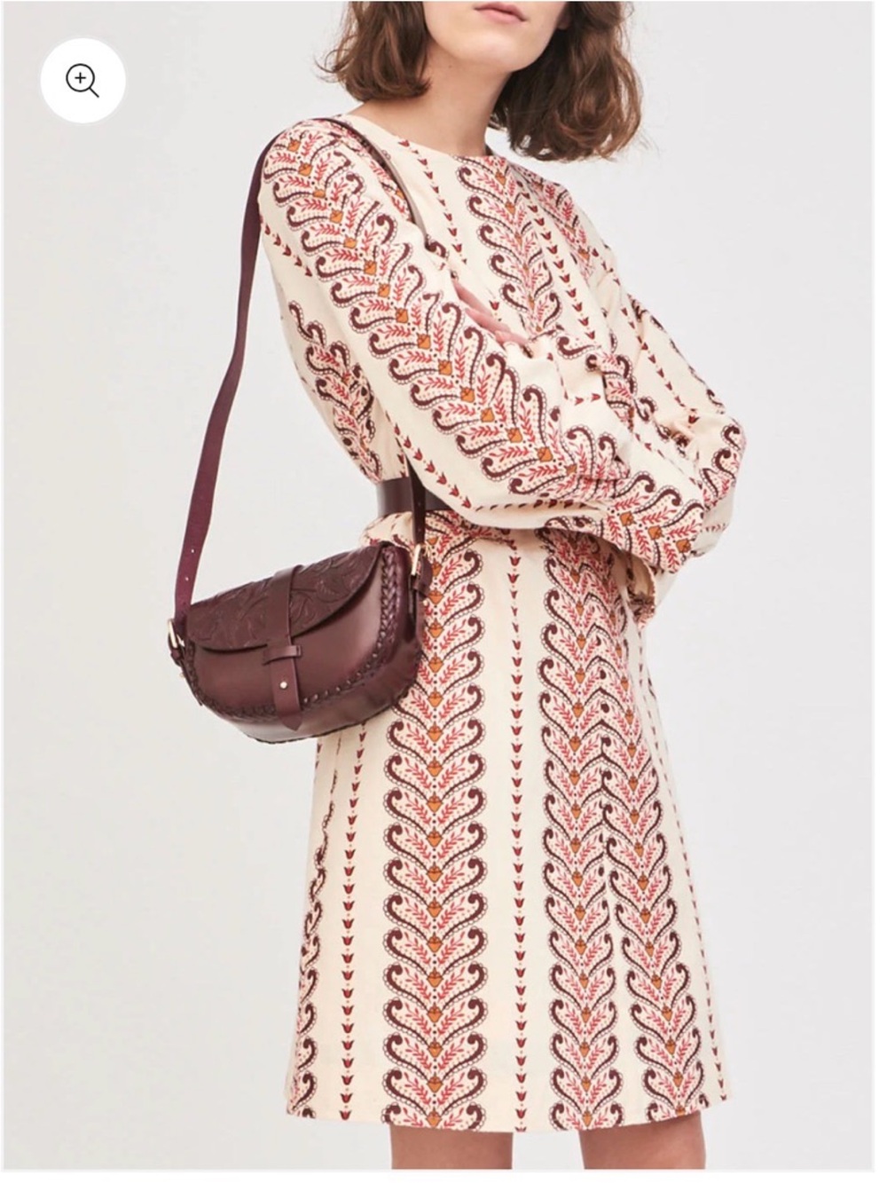 Antik Batik HUGGI CREAM PRINT DRESS in size 36